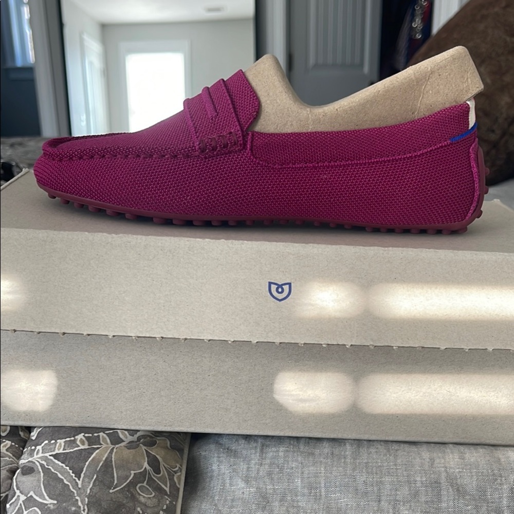 Women’s Rothy’s  loafer. Raspberry is the color